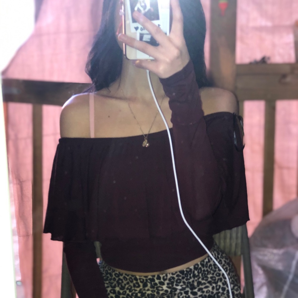 Burgundy top